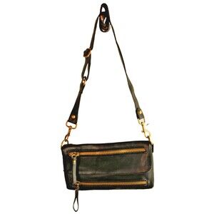 Hollywood Intuition -Jaye Hersh Shoulder Bag Women Black Leather Brass Zippered